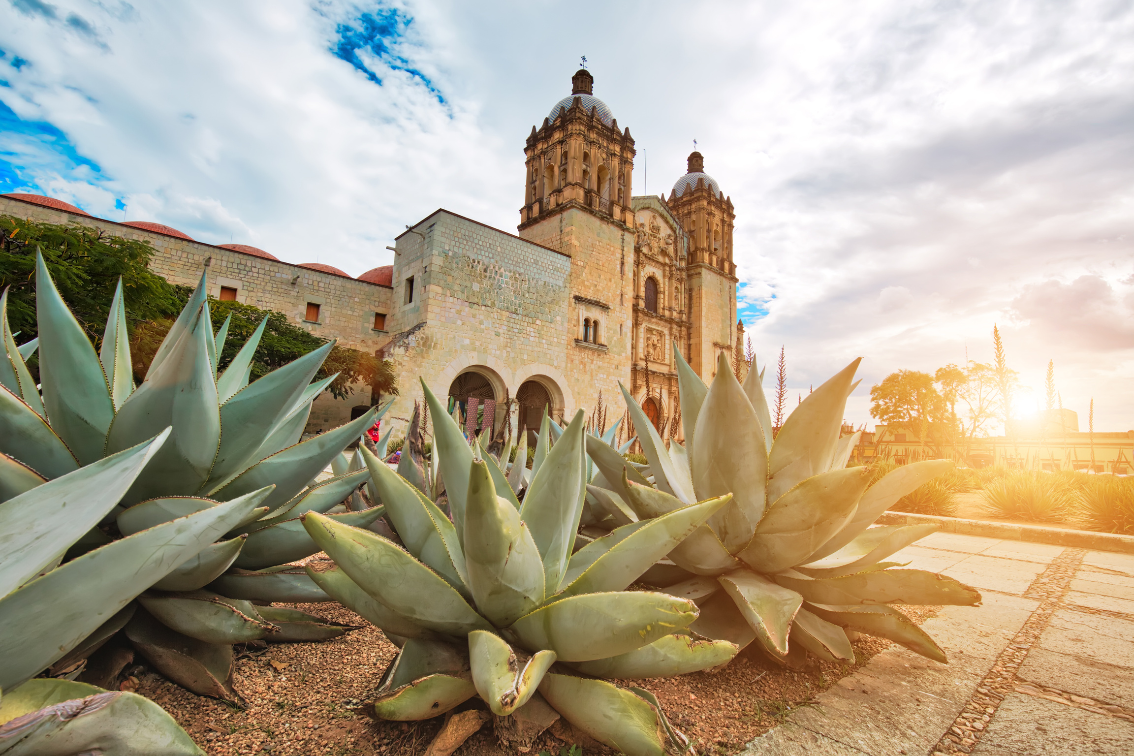 Landmark Santo Domingo Cathedral in historic Oaxaca city center